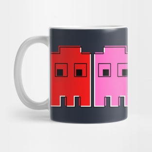 8-bit vintage, retro pac man ghosts Mug